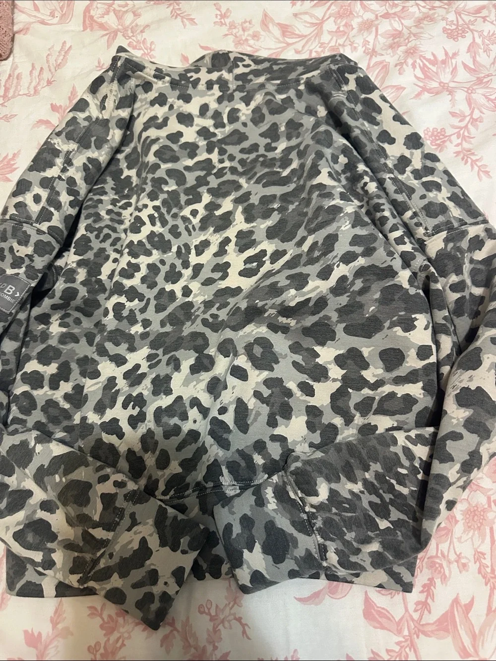 abercrombie kids Gray and Charcoal Leopard Hooded Pullover
